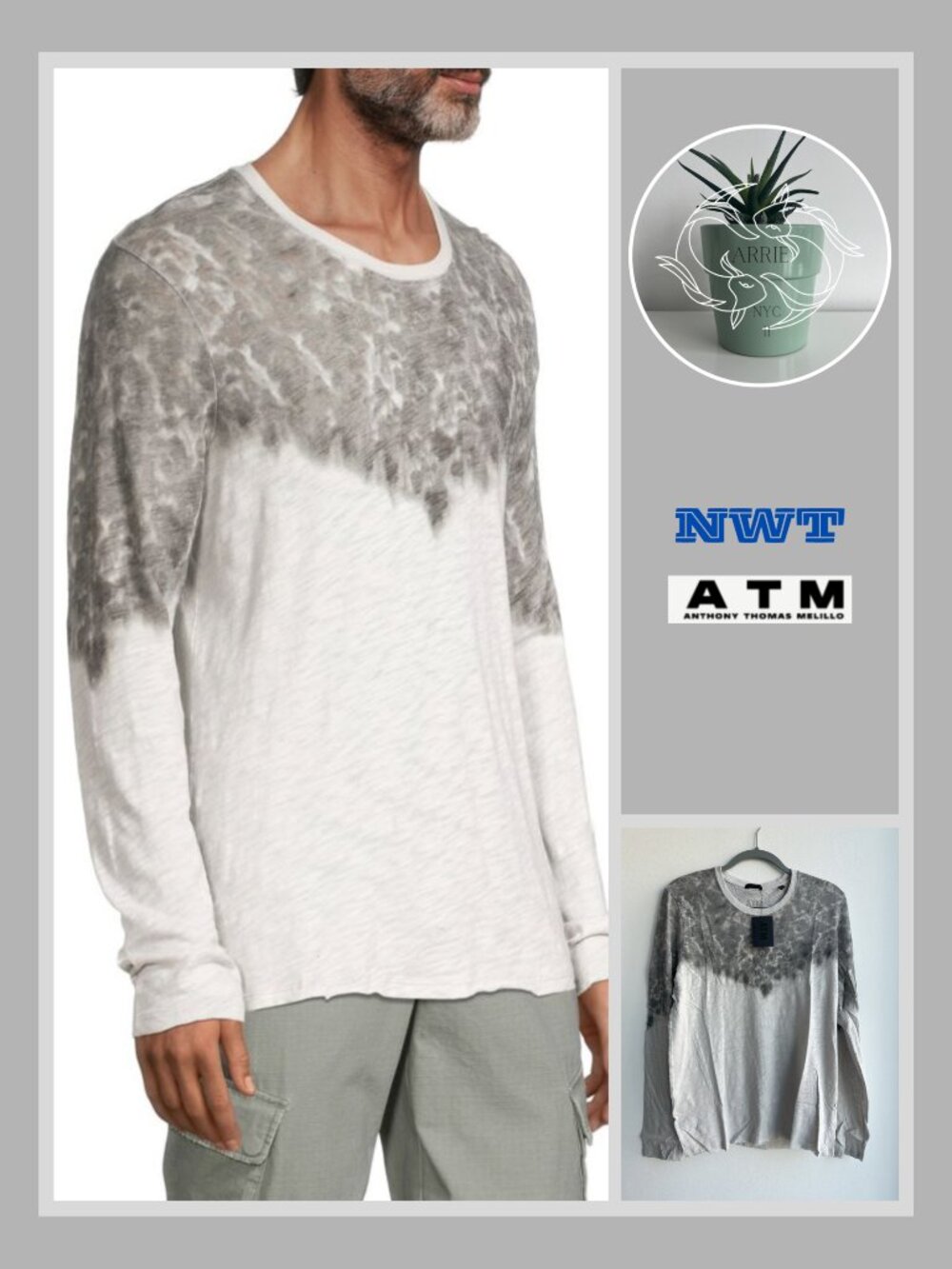 ATM Anthony Thomas Melillo - Men's Slub Jersey Long Sleeve Tee (M)